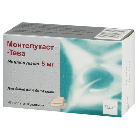 Монтелукаст-Тева таблетки 5 мг №28